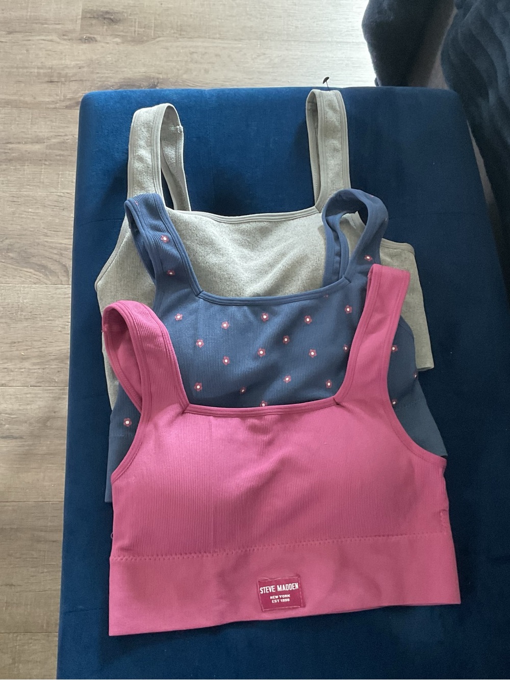 Steve Madden 3 Ribbed Tank Bralettes